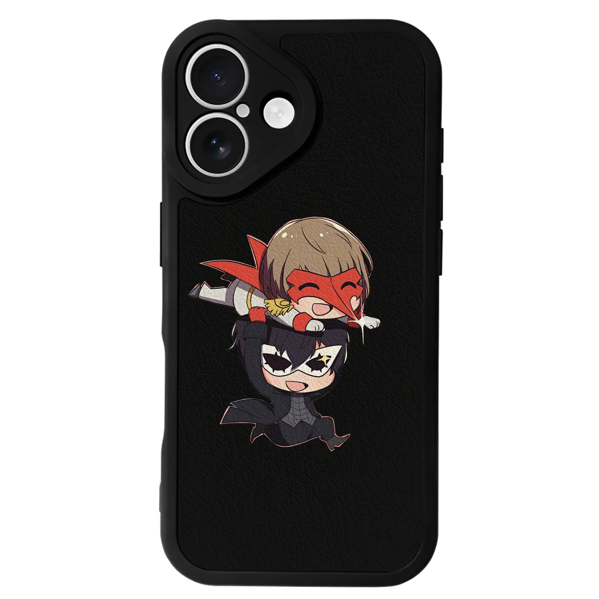 ペルソナ グッズ,明智吾郎 - IPhone 16シリーズ対応 ・ シリコンスマホケース ・ レザー調 ・ 高精度フィット ・ 耐衝撃 ・ ワイヤレス充電対応 ・ 精密カット